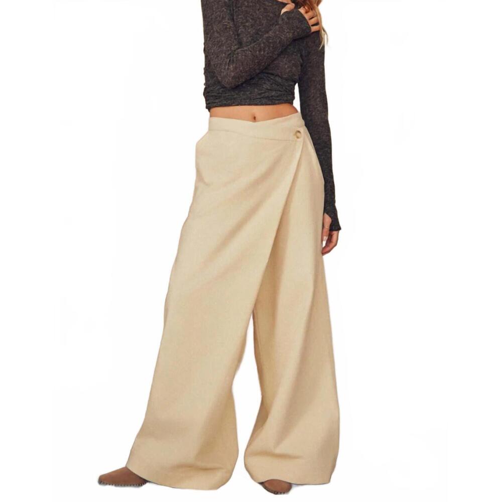 NEW COSSAC cotton wrap trouser in beige